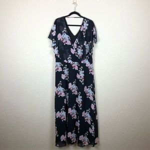 City Chic • plus size floral maxi sacred lotus dress